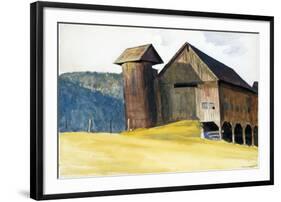 Barn and Silo, Vermont-Edward Hopper-Framed Giclee Print