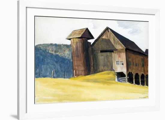 Barn and Silo, Vermont-Edward Hopper-Framed Premium Giclee Print