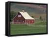 Barn and Windmill in Colfax, Palouse Region, Washington, USA-Adam Jones-Framed Stretched Canvas