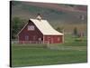 Barn and Windmill in Colfax, Palouse Region, Washington, USA-Adam Jones-Stretched Canvas