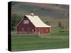 Barn and Windmill in Colfax, Palouse Region, Washington, USA-Adam Jones-Stretched Canvas