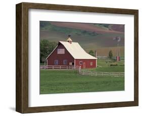 Barn and Windmill in Colfax, Palouse Region, Washington, USA-Adam Jones-Framed Photographic Print