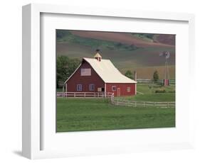 Barn and Windmill in Colfax, Palouse Region, Washington, USA-Adam Jones-Framed Photographic Print