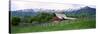 Barn below Wellsville Mountains, Mendon, Cache Valley, Utah, USA-Scott T^ Smith-Stretched Canvas