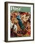 "Barn dance," Saturday Evening Post Cover, November 25, 1944-Mead Schaeffer-Framed Premium Giclee Print