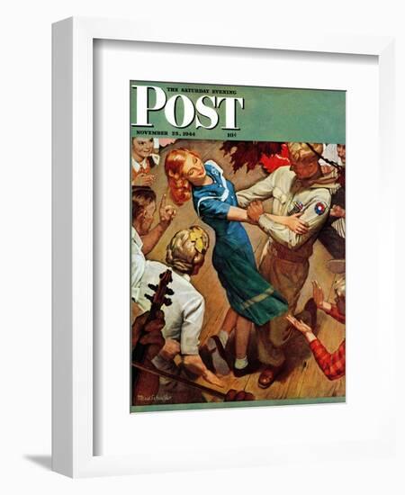 "Barn dance," Saturday Evening Post Cover, November 25, 1944-Mead Schaeffer-Framed Giclee Print