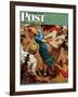 "Barn dance," Saturday Evening Post Cover, November 25, 1944-Mead Schaeffer-Framed Giclee Print