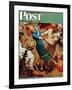 "Barn dance," Saturday Evening Post Cover, November 25, 1944-Mead Schaeffer-Framed Giclee Print