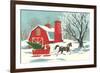 Barn, Horse-Drawn Sleigh-null-Framed Premium Giclee Print