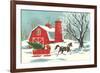 Barn, Horse-Drawn Sleigh-null-Framed Premium Giclee Print