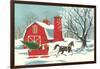 Barn, Horse-Drawn Sleigh-null-Framed Art Print