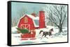 Barn, Horse-Drawn Sleigh-null-Framed Stretched Canvas