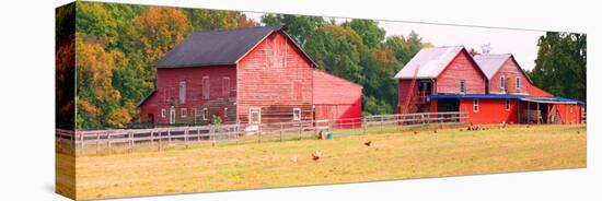 Barn in a field, Route 34, Colts Neck Township, Monmouth County, New Jersey, USA-null-Stretched Canvas