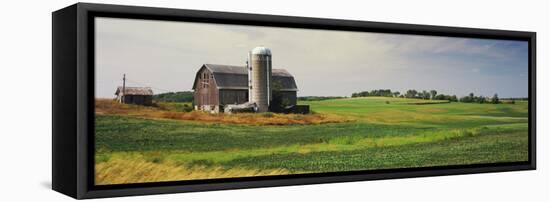 Barn in a field, Wisconsin, USA-null-Framed Stretched Canvas