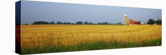 Barn in a field, Wisconsin, USA-null-Stretched Canvas