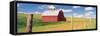 Barn in a Field-null-Framed Stretched Canvas