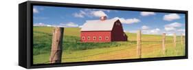 Barn in a Field-null-Framed Stretched Canvas