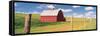 Barn in a Field-null-Framed Stretched Canvas