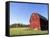 Barn in a field-Scott Barrow-Framed Stretched Canvas