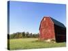 Barn in a field-Scott Barrow-Stretched Canvas