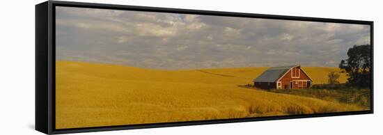 Barn in a Wheat Field, Palouse, Washington State, USA-null-Framed Stretched Canvas