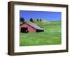 Barn in Field of Wheat, Palouse Area, Washington, USA-Janell Davidson-Framed Photographic Print