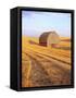 Barn in Harvested Field-Terry Eggers-Framed Stretched Canvas