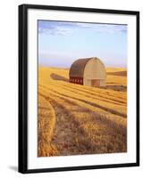 Barn in Harvested Field-Terry Eggers-Framed Premium Photographic Print