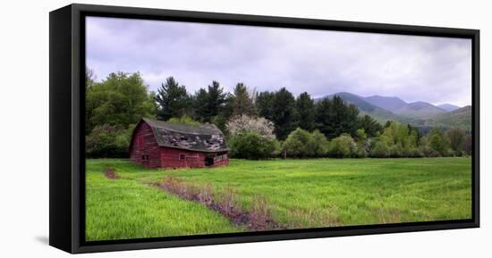 Barn in Keene Valley in Spring Adirondack Park, New York State, USA-null-Framed Stretched Canvas