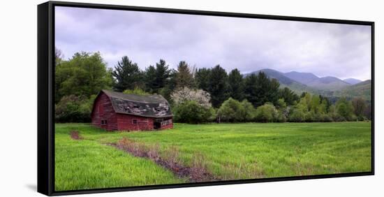 Barn in Keene Valley in Spring Adirondack Park, New York State, USA-null-Framed Stretched Canvas