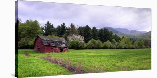 Barn in Keene Valley in Spring Adirondack Park, New York State, USA-null-Stretched Canvas