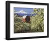 Barn in Orchard Below Mt. Hood-John McAnulty-Framed Photographic Print