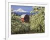 Barn in Orchard Below Mt. Hood-John McAnulty-Framed Photographic Print