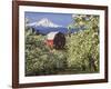 Barn in Orchard Below Mt. Hood-John McAnulty-Framed Photographic Print