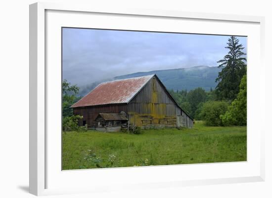 Barn in the Mist-George Johnson-Framed Photographic Print