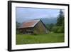 Barn in the Mist-George Johnson-Framed Photographic Print