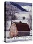Barn in Winter, Methow Valley, Washington, USA-William Sutton-Stretched Canvas