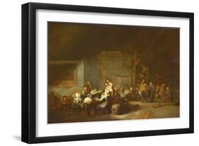 Barn Interior with Boors Carousing at a Wedding-Adriaen Jansz. Van Ostade-Framed Giclee Print