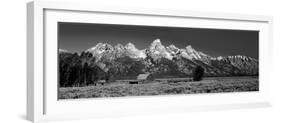 Barn on Plain before Mountains, Grand Teton National Park, Wyoming, USA-null-Framed Photographic Print