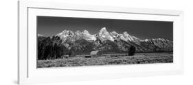 Barn on Plain before Mountains, Grand Teton National Park, Wyoming, USA-null-Framed Photographic Print