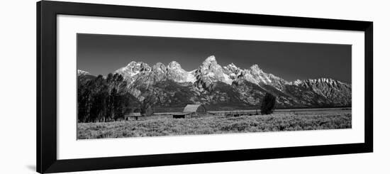 Barn on Plain before Mountains, Grand Teton National Park, Wyoming, USA-null-Framed Photographic Print