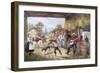 Barn on Plantation Before Civil War-Currier & Ives-Framed Giclee Print