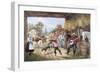 Barn on Plantation Before Civil War-Currier & Ives-Framed Giclee Print