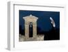 Barn Owl (Tyto Alba) Flying over a Church in Pitigliano, Tuscany, Italy-Angelo Gandolfi-Framed Photographic Print