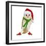 Barn Owl Wearing Christmas Hat, Scarf and Shoes-Andy and Clare Teare-Framed Photographic Print