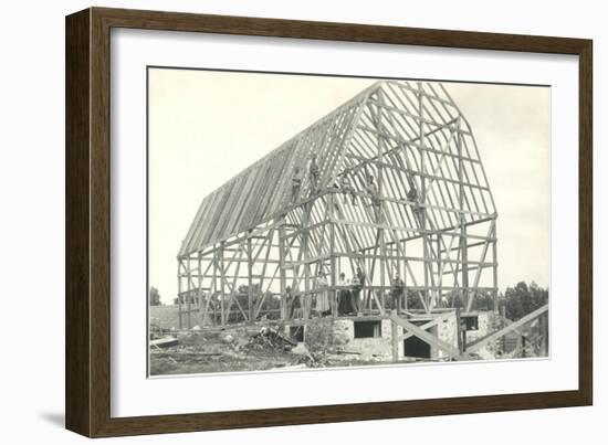 Barn Raising-null-Framed Art Print