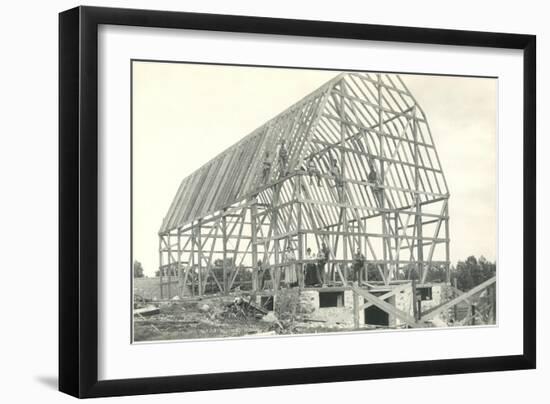 Barn Raising-null-Framed Art Print