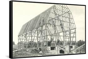 Barn Raising-null-Framed Stretched Canvas