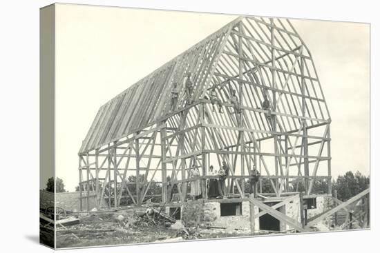 Barn Raising-null-Stretched Canvas