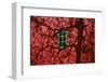 Barn, Red, Green Window, Shadow of a Tree-Uwe Steffens-Framed Photographic Print